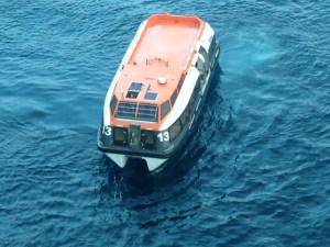Our lifeboat serving as tender in Horta