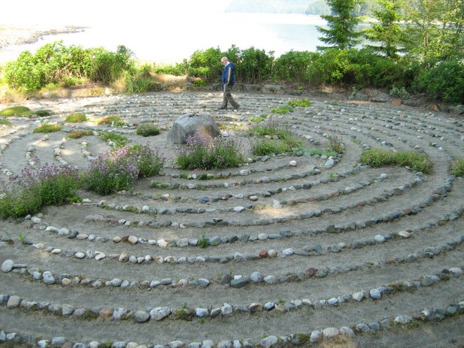 Steve walking the Labyrinth at the St. Therese Shrine