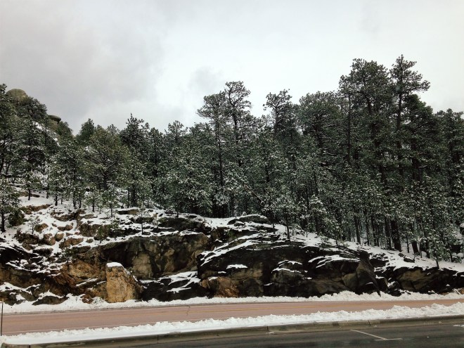 Cliff in snow 4-28-17