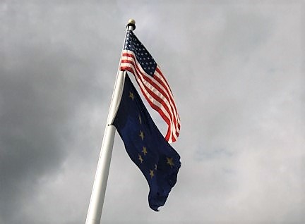 Flags at Tenana Valley State Fair in Fairbanks.